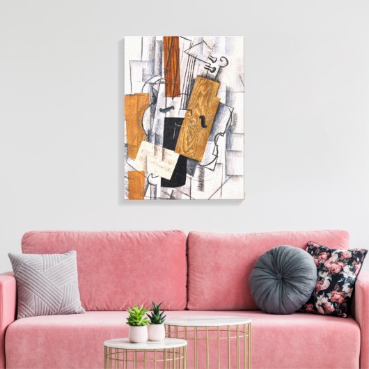 Viool en Bladmuziek | Georges Braque | Canvas Afdruk (Insitu (Woonkamer))