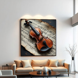 Viool en Bladmuziek Poster