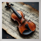 Viool en Bladmuziek Poster (Voorkant)