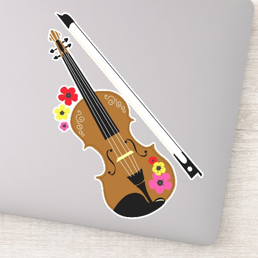 Viool en Bloemen,  violist Sticker (Detail)