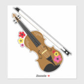 Viool en Bloemen,  violist Sticker (Vel)