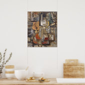 Viool en druiven van Picasso (1912) Poster (Keuken)