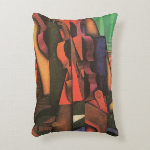 Viool en gitaar door Juan Gris, Vintage Cubisme Ku Accent Kussen