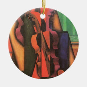 Viool en gitaar door Juan Gris, Vintage Cubisme Ku Keramisch Ornament