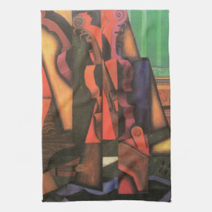 Viool en gitaar door Juan Gris, Vintage Cubisme Ku Theedoek