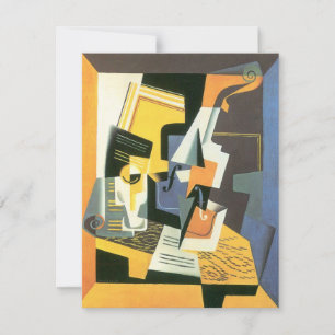 Viool en glas door Juan Gris, Vintage Cubisme