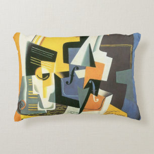 Viool en glas door Juan Gris, Vintage Cubisme Accent Kussen