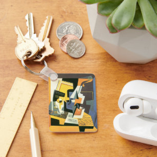 Viool en glas door Juan Gris, Vintage Cubisme Sleutelhanger
