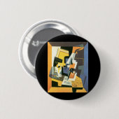 Viool en glas van Juan Gris, Vintage Cubisme Ronde Button 5,7 Cm (Voorkant /achterkant)
