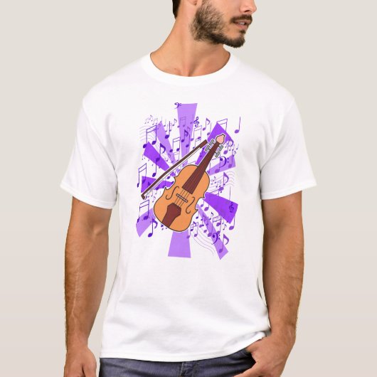 Viool en muziek t-shirt (Voorkant)