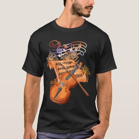 Viool en muzieknoot grappig t-shirt (Voorkant)