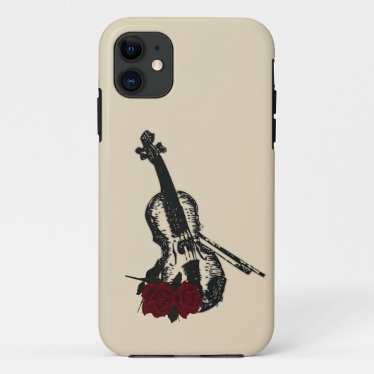 Viool en Rozen Case-Mate iPhone Case (Achterkant)