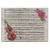 Viool en rozen Vintage bladmuziekontwerp Snijplank (Voorkant)