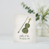 Viool - Green Marble Music Briefkaart (Staand voorkant)