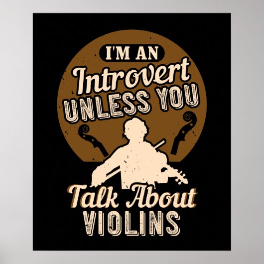 Viool - Ik ben een introvert Poster (Voorkant)