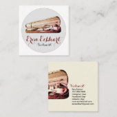 Viool in Hoesje Vioolmuzikant Vierkante Visitekaartje (Voorkant / Achterkant)