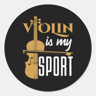 Viool Is Mijn Sport Ronde Sticker