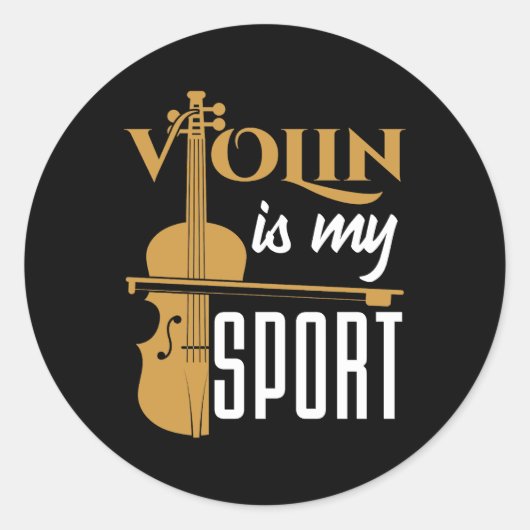 Viool Is Mijn Sport Ronde Sticker (Voorkant)