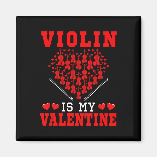 Viool is mijn Valentijn Instrument Team Cute Heart Magneet (Voorkant)
