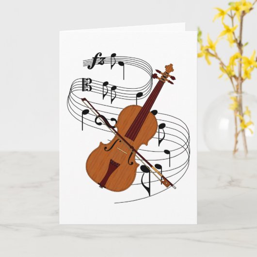 Viool Kaart (Gele Bloem)