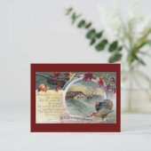 viool, kalkoenen en schuur  Thanksgiving Feestdagenkaart (Staand voorkant)