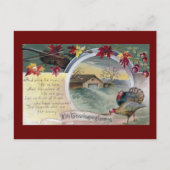 viool, kalkoenen en schuur Thanksgiving Feestdagenkaart (Voorkant)