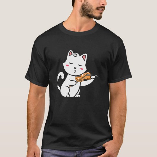 Viool Kat Kat Kitten Muzikant T-shirt (Voorkant)