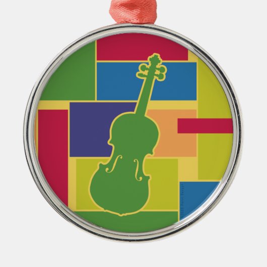 Viool Kleurblokken Ornament (Voorkant)