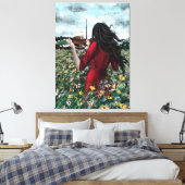 Viool Lady Canvas Zomersonate Afdruk (Insitu (Slaapkamer))