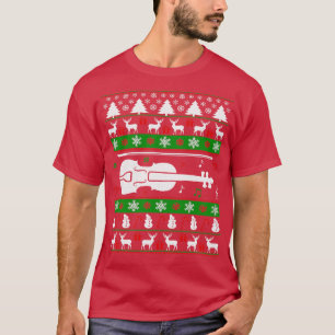 Viool lelijke kerst trui voor liefhebbers t-shirt