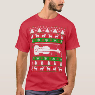 Viool lelijke kerst trui voor liefhebbers t-shirt