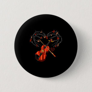 Viool Liefde Hart Violist Valentijnsdag Cadeau Vio Ronde Button 5,7 Cm
