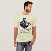 Viool mannen T-shirt viool (Voorkant volledig)