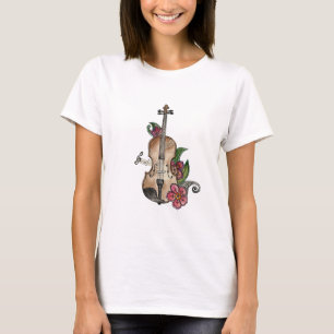 Viool met Bloemen Dames T-Shirt
