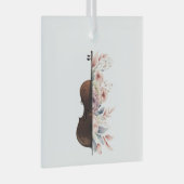 Viool met bloemen. glas ornament (Voorkant Rechts)