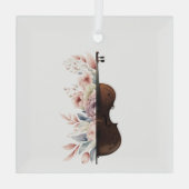 Viool met bloemen. glas ornament (Achterkant)
