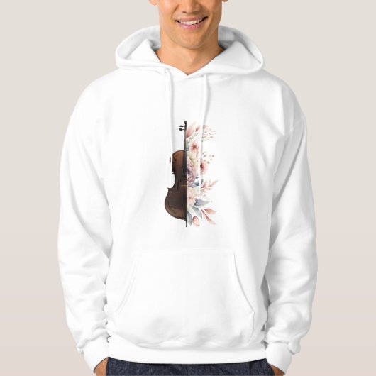 Viool met bloemen. hoodie (Voorkant)