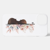 Viool met bloemen. iPhone hoesje (Achterkant horizontaal)