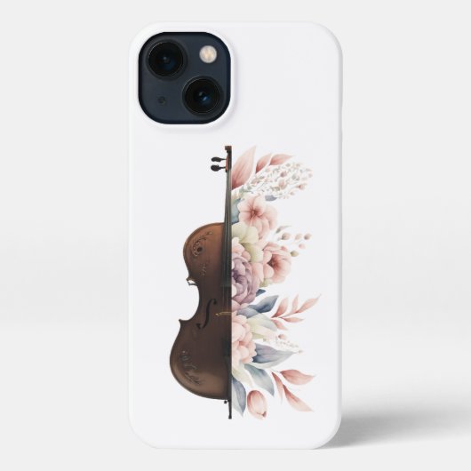 Viool met bloemen. iPhone hoesje (Achterkant)