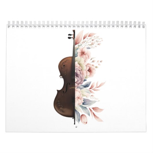 Viool met bloemen. kalender (Hoes)