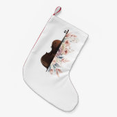 Viool met bloemen. kleine kerstsok (Voorkant (Hangend))