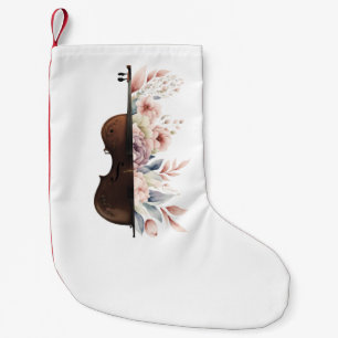 Viool met bloemen. kleine kerstsok