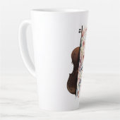 Viool met bloemen. latte mok (Linkerhoek)