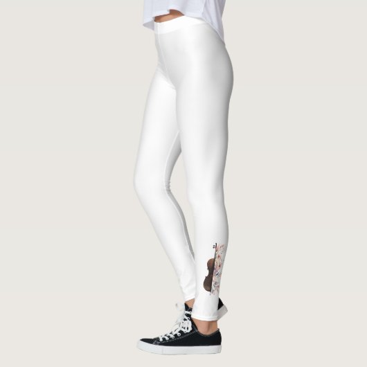 Viool met bloemen. leggings (Links)