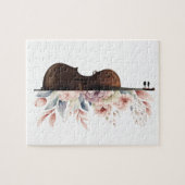 Viool met bloemen. legpuzzel (Horizontaal)