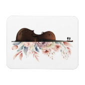 Viool met bloemen. magneet (Horizontaal)