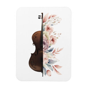 Viool met bloemen. magneet