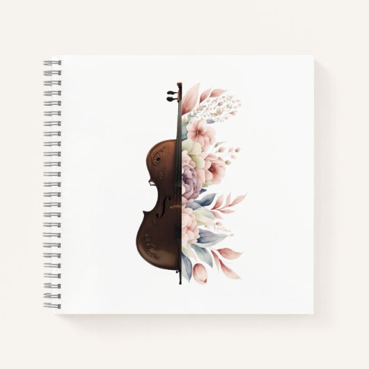 Viool met bloemen. notitieboek (Voorkant)