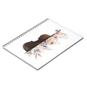 Viool met bloemen. notitieboek (Linkerzijde)