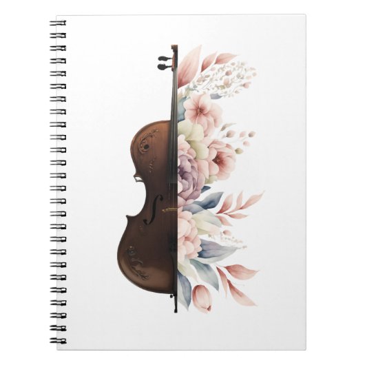 Viool met bloemen. notitieboek (Voorkant)